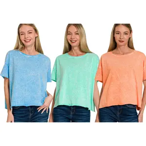 3 PACK Short Sleeve Acid T- Zenana