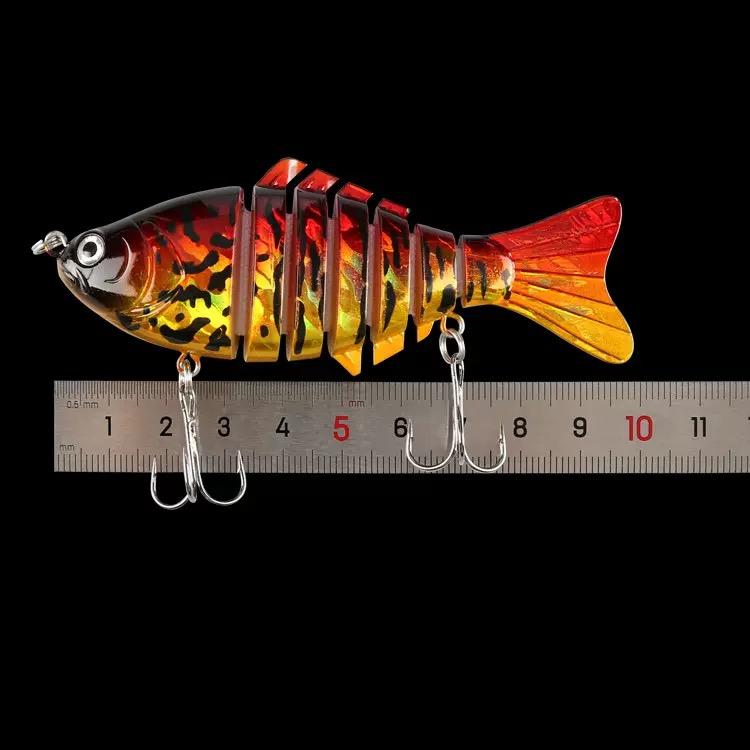 Dealforyoudays 5pcs Artificial Fishing Bait with Hook Multi-Jointed Crankbait Bionic Hard Fishing Bait 3.94-inch Lifelike Swimbait for Fresh & Saltwater Angling