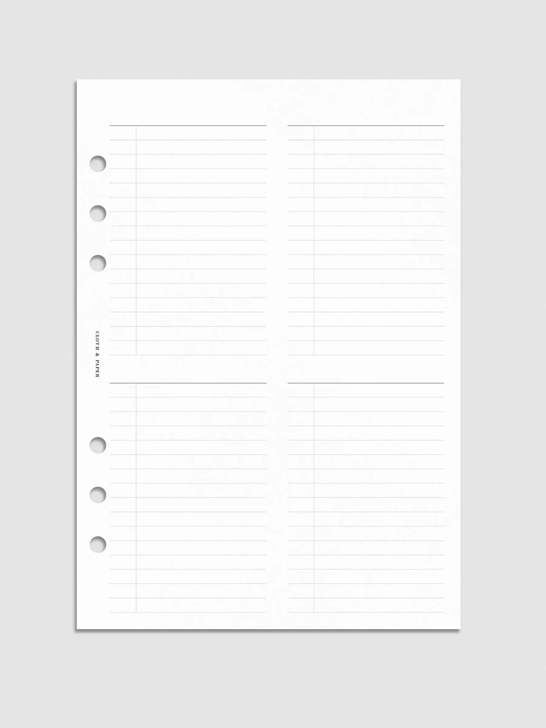 Quad Checklist Planner Inserts