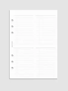 Quad Checklist Planner Inserts