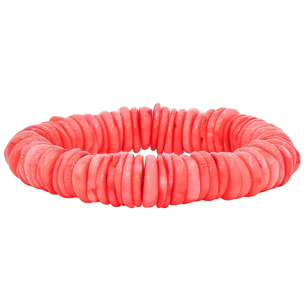 JTV Pink Coral Stretch Bracelet 12-14mm