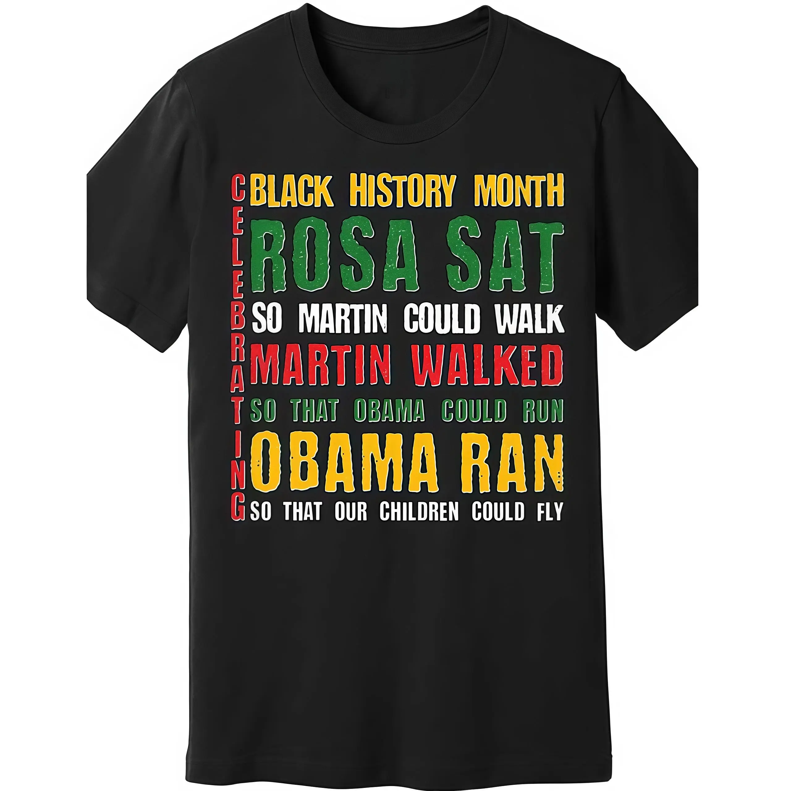Celebrating Black History Month Rosa Martin Obama Premium T-Shirt 586882 Fun Men Short Sleeve Graphic T-Shirt Collection Black TT2 - quick-dry moisture wicking, modern graphic, for Dads, summer vibe