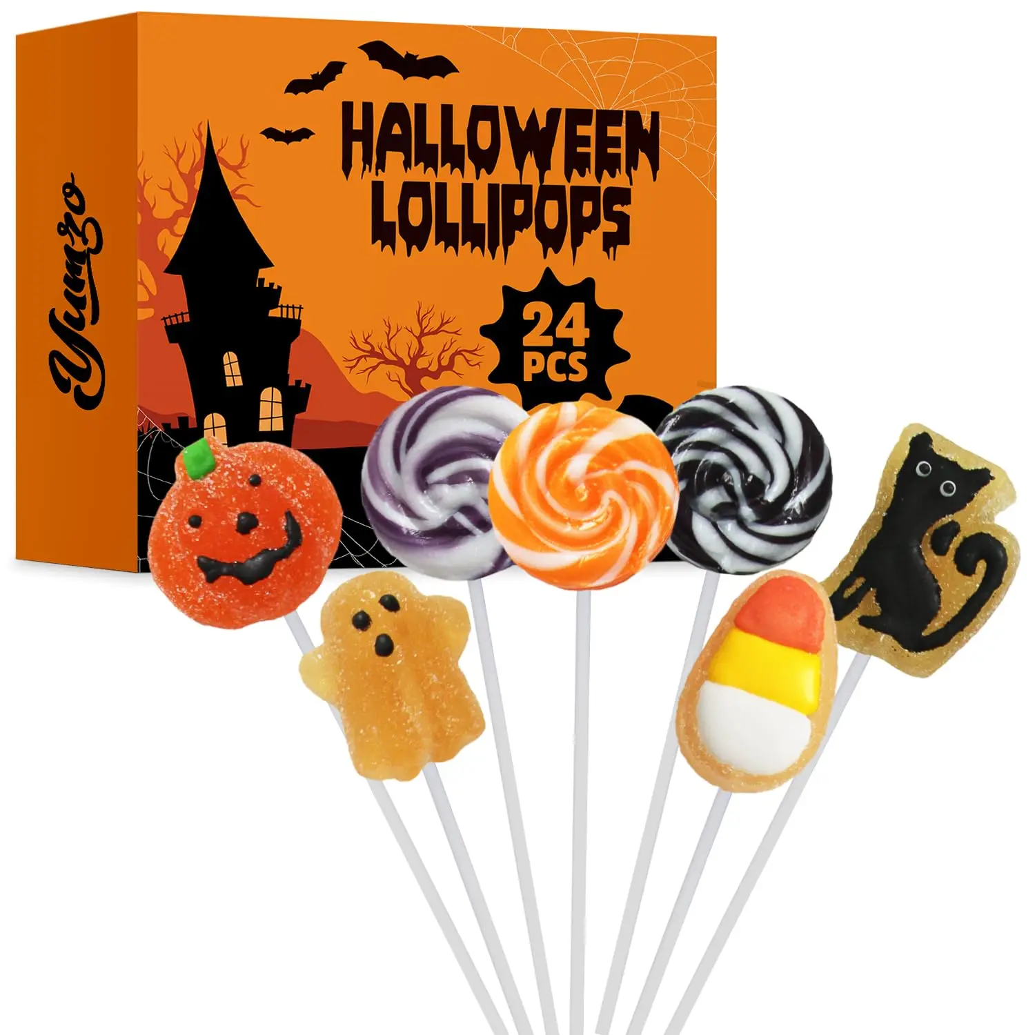 Halloween Lollipop candy 24 count Party Favors for Trick or Treat Bags