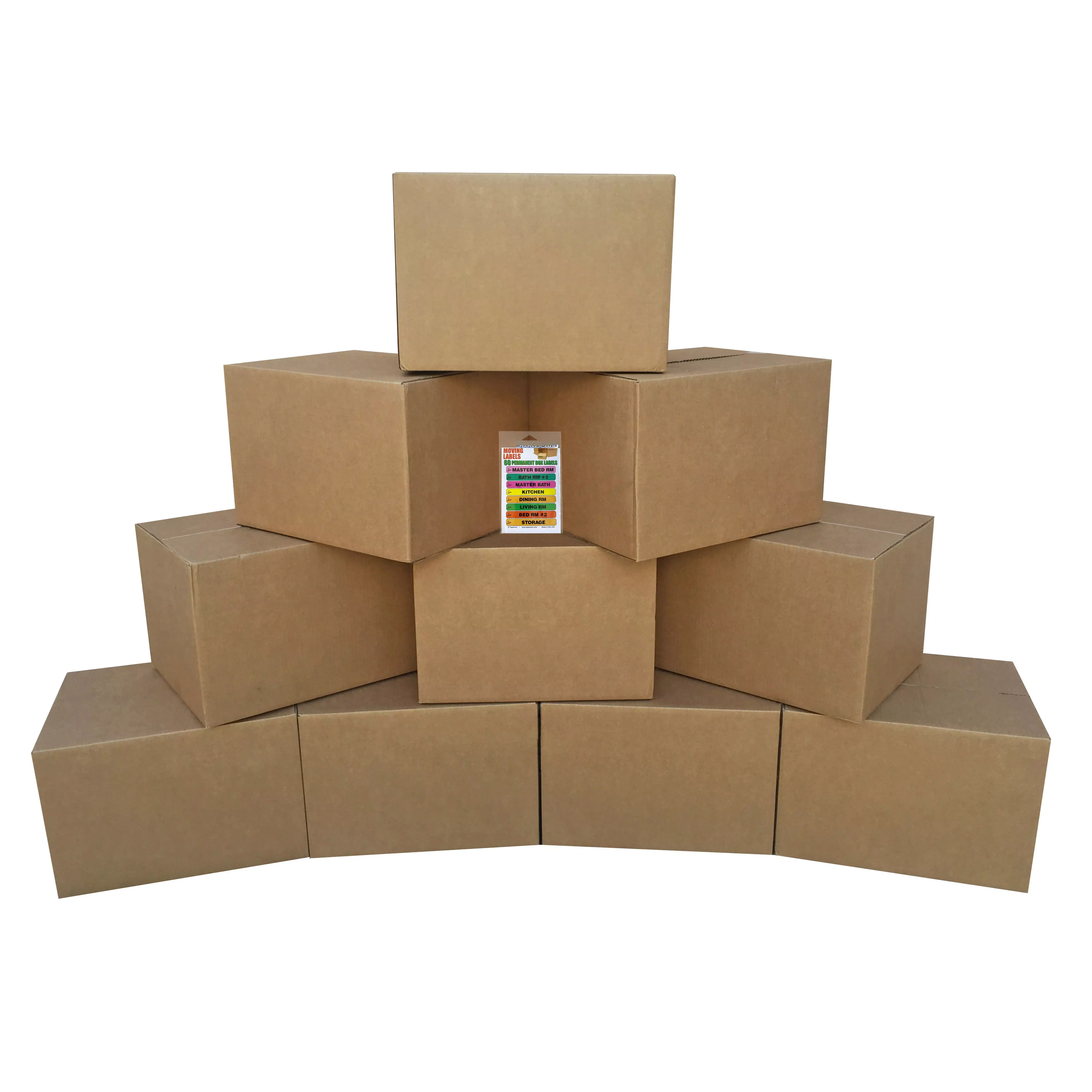 UBMOVE Medium Moving Boxes, Pack of 10, 18"x14"x12" Storage Boxes with Moving Labels for Home Supplies, Office Supplies