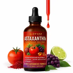 summervibes Astaxanthin 12mg Liquid Drops | Triple-Strength Microalgae Formula with Haematococcus Pluvialis, Grape Seed & Tomato Extract | L-Tyrosine, Vitamin E & Copper Gluconate | Antioxidant Skin & Eye Care | 60ml