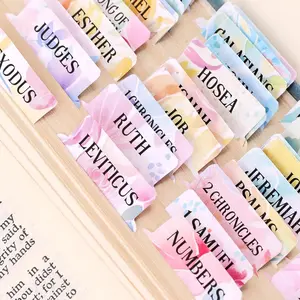 Women's Laminated Bible Tabs, 66 Large Print Chapter Index Tabs, 39 Blank Dividers Sticky Labels with Bold Elegant Lettering, Cute Beauty Bloom Design, Christian Gift for Bible Study Journaling (Office Stationery Supplies)