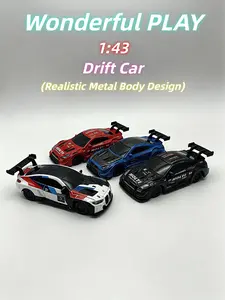 1:43 Mini Drift RC Car – 4WD, Alloy Body, Independent Suspension, USB Fast Charging, Swappable Tires, Adjustable LED Headlights & Taillights, Proportional Throttle & Steering, Desktop Drifting Toy Gift for Boys & Boyfriend