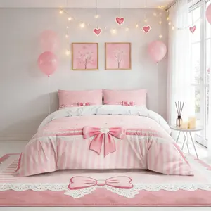 Bow Pearl Pattern Duvet Cover Set, 3 Piece ( 1 Duvet Cover + 2 Pillowcases), No Insert Soft Comfortable Bedding, All Seasons Use, Comfy Bed Sets, Gift Idea