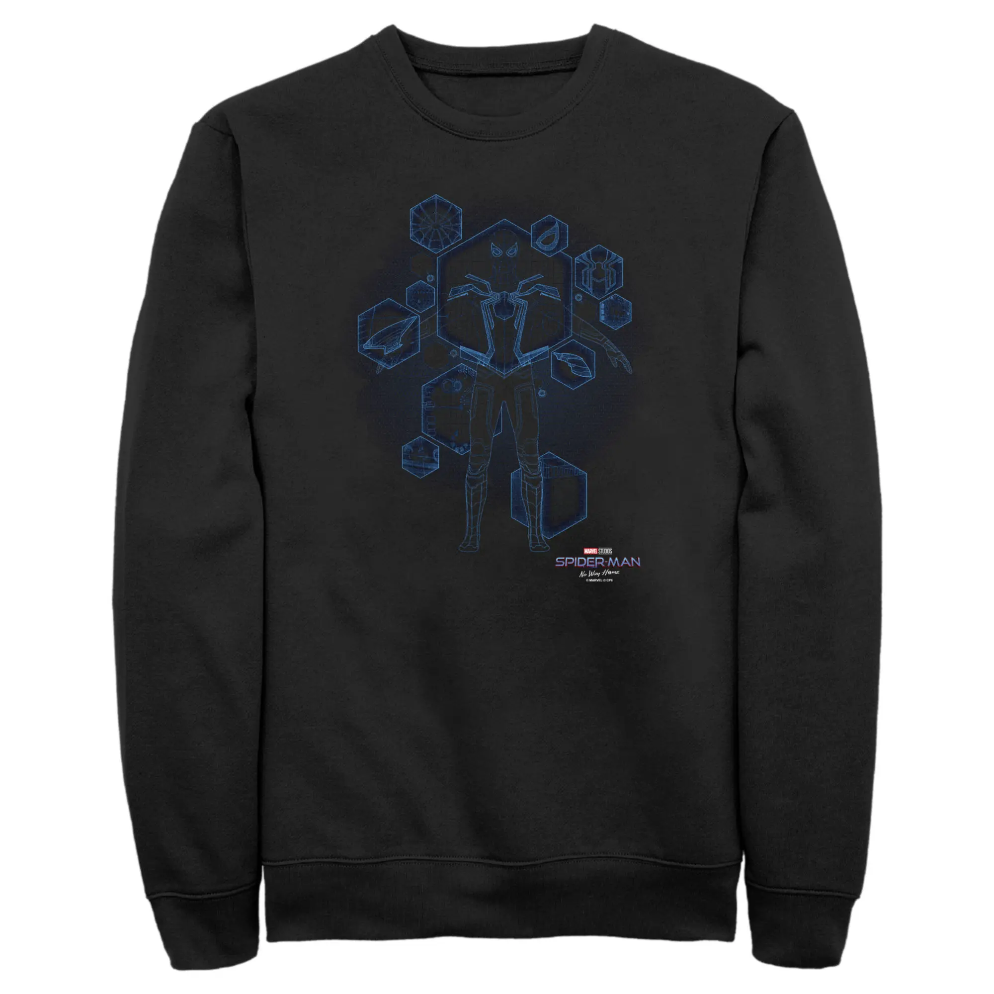 Men's Marvel Spider-Man: No Way Home Black Suit Blueprint Sweatshirt