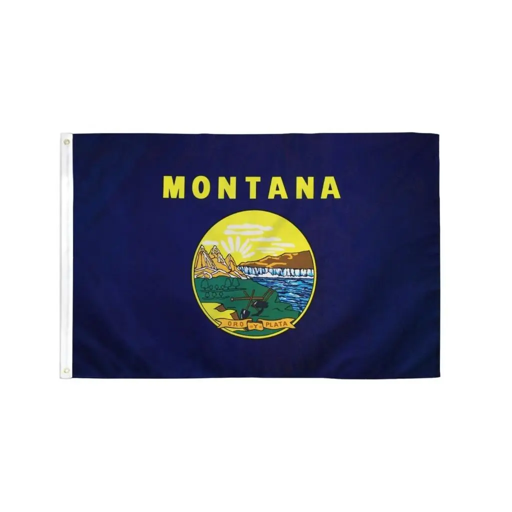 2x3ft Hanging Montana Flag Banner, High Pigment Density Bold Dye-Subbed Polyester Print, Home & Festive Party Supplies Hangable Backdrop, Box