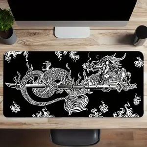 Creative Dragon Pattern Mouse Pad, Rectangle Gaming Mouse Pad with Non-Slip Rubber Base, Office Decorative Mouse Mat For Home Office Desk, gaming desk accessory, Desk Accessories