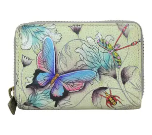 Anushcka Painted Leather Accordion Style Card Holder