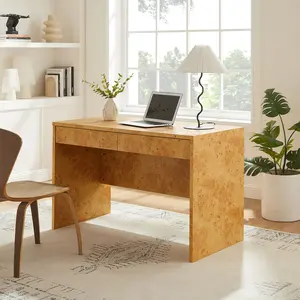 Hudson 2-Drawer Burl Wood Desk Hudson 2-Drawer Burl Wood Desk