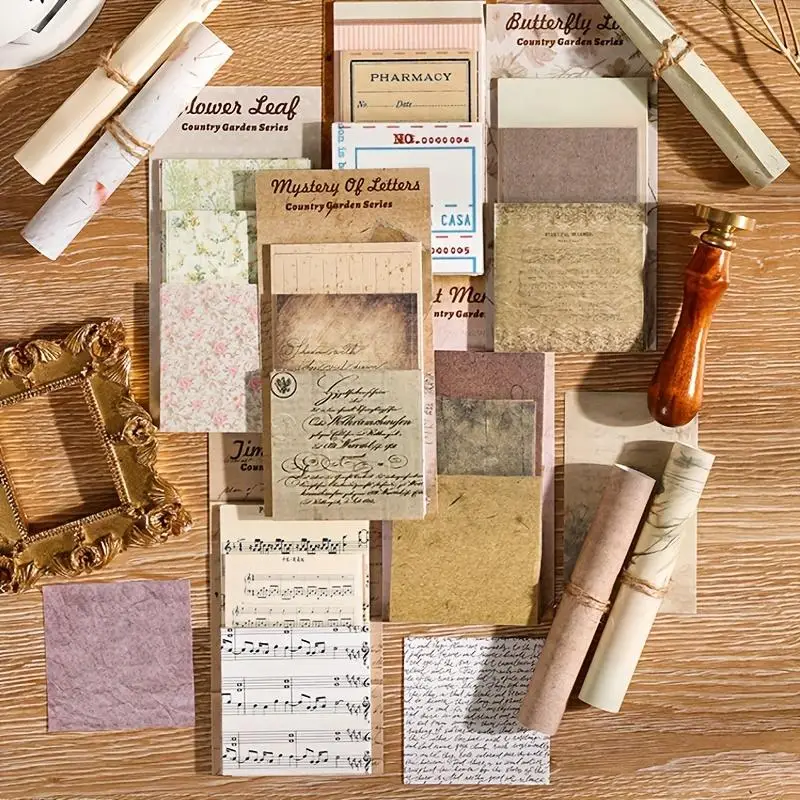 Random Vintage Material Paper (60 Sheets/pack), Multipurpose Scrapbooking & Journal Making Material Paper, DIY Decorative Paper for Scrapbooking & Jou