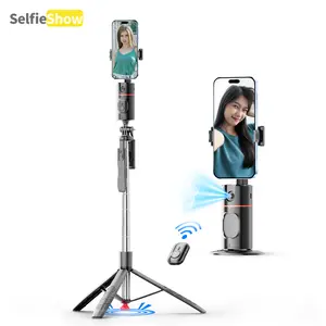 Auto Face Tracking Tripod for iPhone/Android with Remote One Click Pop Up Selfie Stick Tripod Gesture Control 360° Rotating Face Tracker,Follows Your Movement,for iPhone 17/16/15/14/13/Android/Camera/GoPro