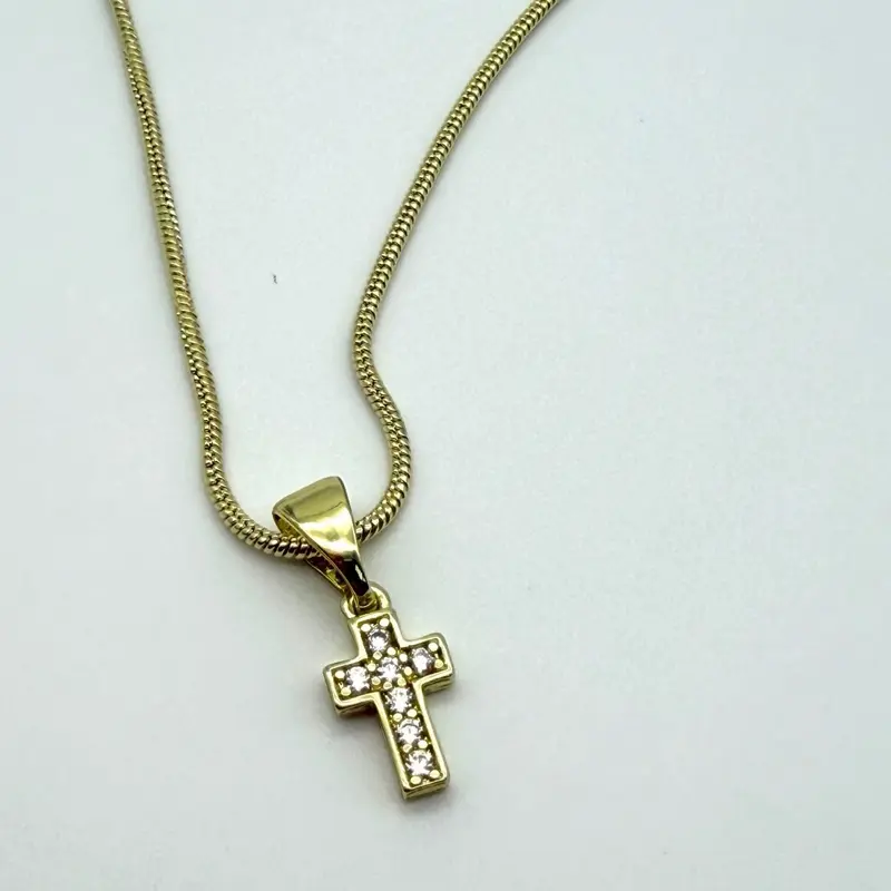 Small Cross Necklace, 18-in Chain