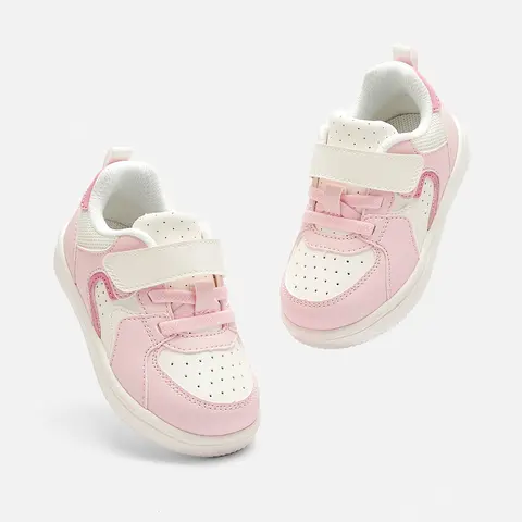 Balabala Kids Classic White Low-Top Casual Trainers - 4-5 Years Child-Sized School Shoes for Boys & Girls, 2026 Spring Style, Protective Toe Cap, Ultra-Lightweight Cushioned Sole, Child-Sized Trainers