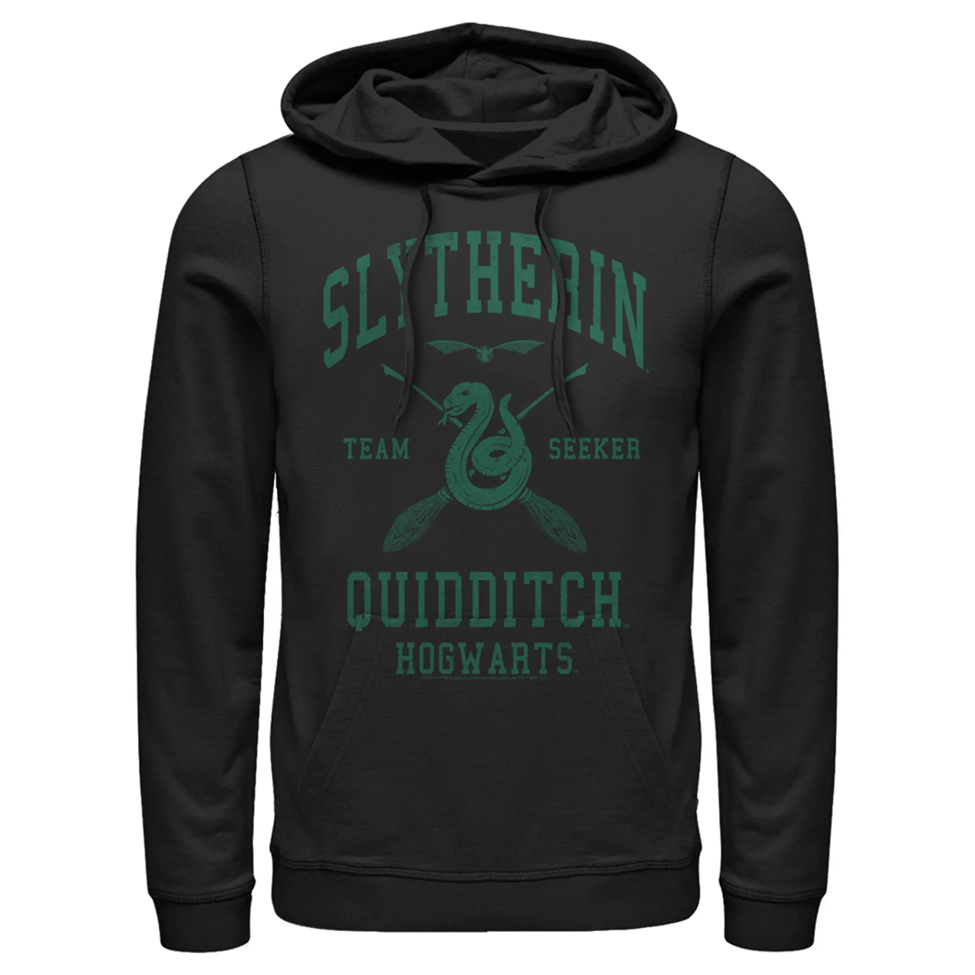 Men's Harry Potter Slytherin Quidditch Team Seeker Graphic Pull-Over Hoodie, Stylish Menswear Top, Comfortable Sweatshirt