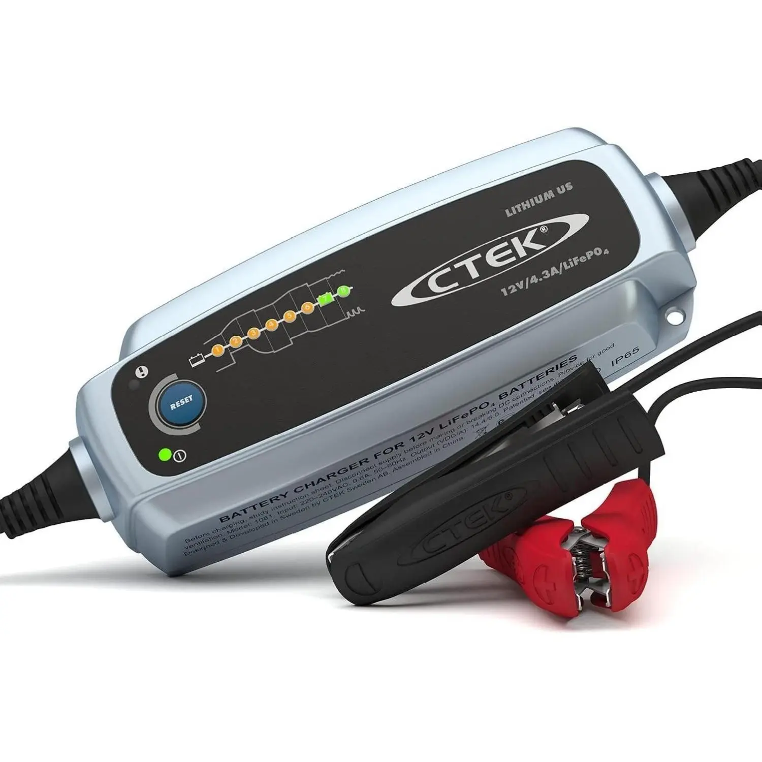 CTEK Lithium US | Fully Automatic Lithium Ion Phosphate LiFePO4 Battery Charger | 5.0Ah - 60Ah | Maintenance Charging up to 120Ah