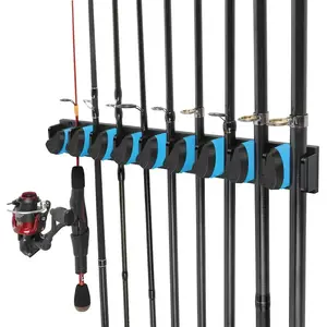 Fishing GripLock Vertical Fishing Rod Rack – Wall-Mounted Fishing Rod Holder for Garage – Stores Up to 9 Rods or Combos –Space-Saving Durable Fishing Rod Holders for Serious Anglers tackle organizer