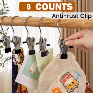 Boots Hanger Rack, Closet Dedicated 8-Piece Set, Space-Saving Boot Holder, Multi-Functional Hooks for Home, Travel, Pants, Socks, Handbags