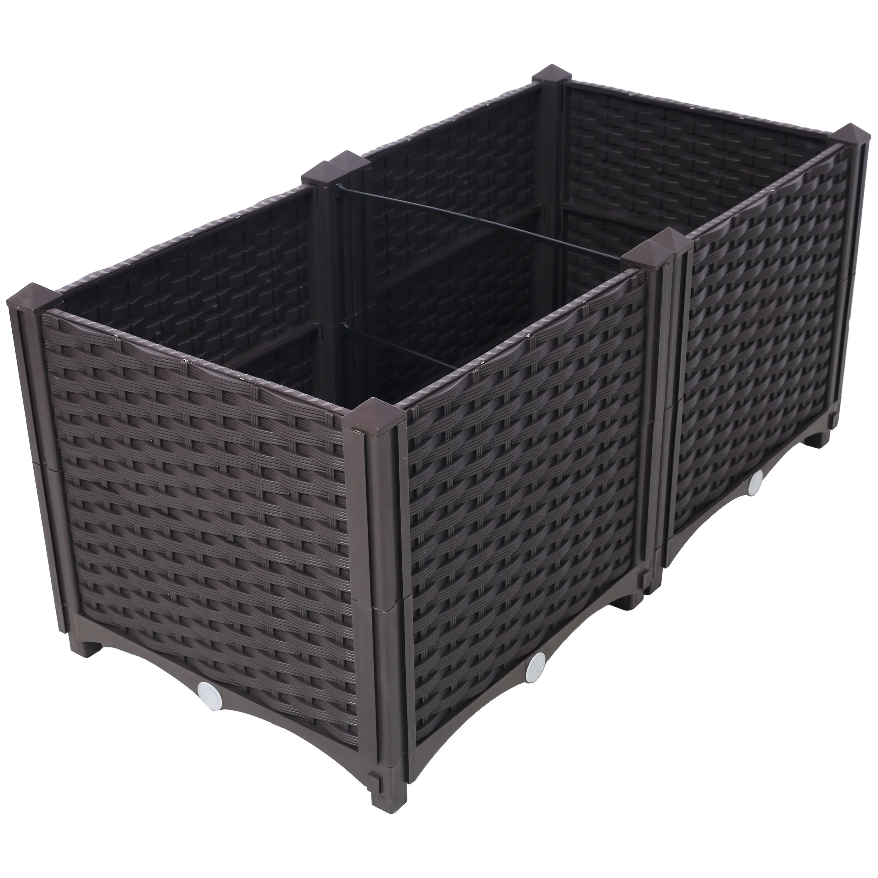 Polypropylene Extra Deep Raised Self-Watering Plastic Garden Bed Planter Box - 31.5" L x 15.7" W x 14.7" H for Cultivating Herbs, Balcony Use