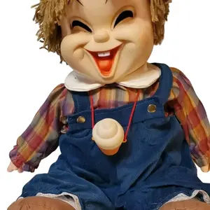 Vintage Large Ice Cream Doll 24" Tall 1980's With Cone Necklace And Overalls.