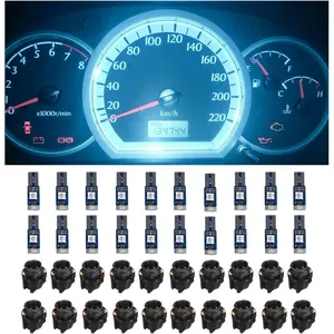 20 T5 Led Lights for Car Dashboard, High Light 3030-3SMD Replacement with Twist Lock Socket, Led Bulb for Gauge Cluster Indicator Dashboard Instrument Panel Lights (Ice Blue)