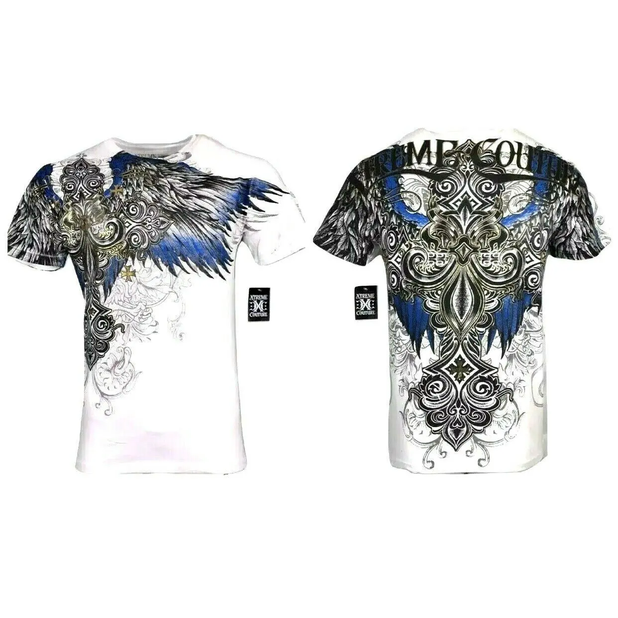 Xtreme Couture Men's Ensign Biker Graphic Tshirt, Casual Shortsleeve Streetwear Crewneck with Front and Back Print, Tops, Cotton, Round Neck, Lightweight, Biker Men's Short-Sleeve T-Shirts