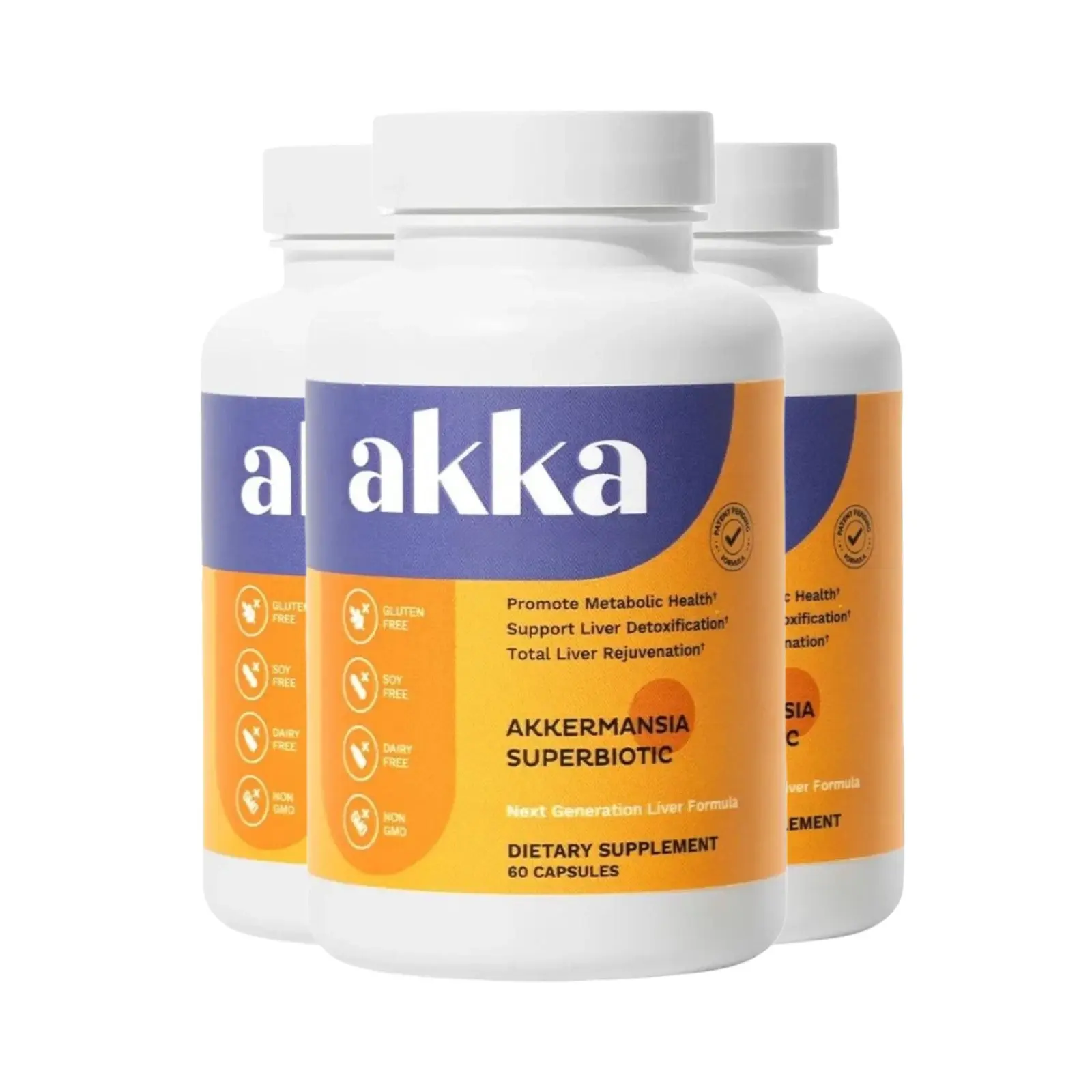 AKKA Premium Liver Support Supplement 3-Pack - Liver Detox Aid Capsules, 180 Total Capsules