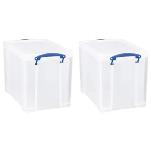 Really Useful Box 19L Storage Container with Lid and Clip Lock Handles, (2 Pack)