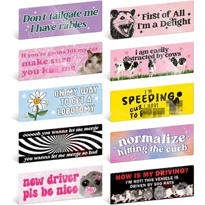 10 count Funny  Bumper ,  Driver  Prank  Sticker for   Metal, Hot Girls Hit Curbs  Driver Please Be