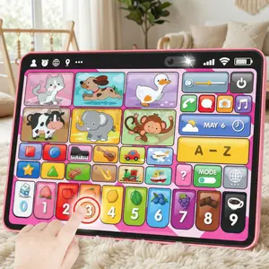 Trilingual Learning Tablet for Toddlers 1-3Y, Interactive ABC & Music Educational Toy, Montessori Speech Development Gift for Boys Girls