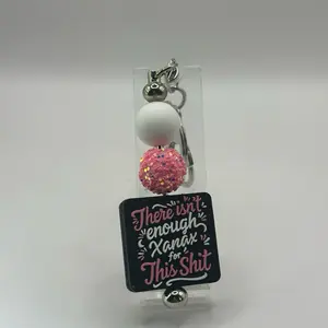 Xanax Beaded Keychain