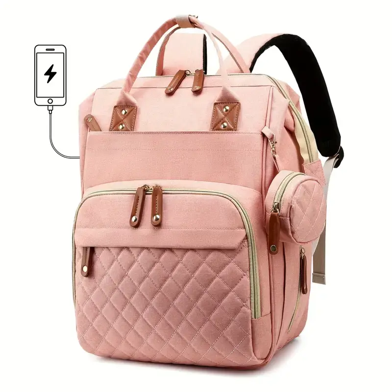 Diaper Bag Backpack - Baby Essentials Travel Tote - Multi Function Water Resistant Diaper Bag, Travel Essentials Baby Bag with Changing Pad, Stroller Straps & Pacifier Case