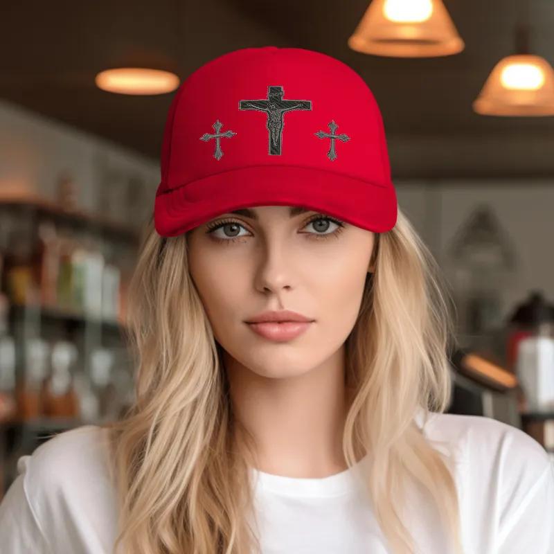 Cross & Jesus Printed pattern Men's and women's Hat - Religious Faith Baseball Cap, Spiritual Streetwear,Perfect Gift Cross & Jesus Printed pattern Men's and women's Hat - Religious Faith Baseball Cap, Spiritual Streetwear,Perfect Gift