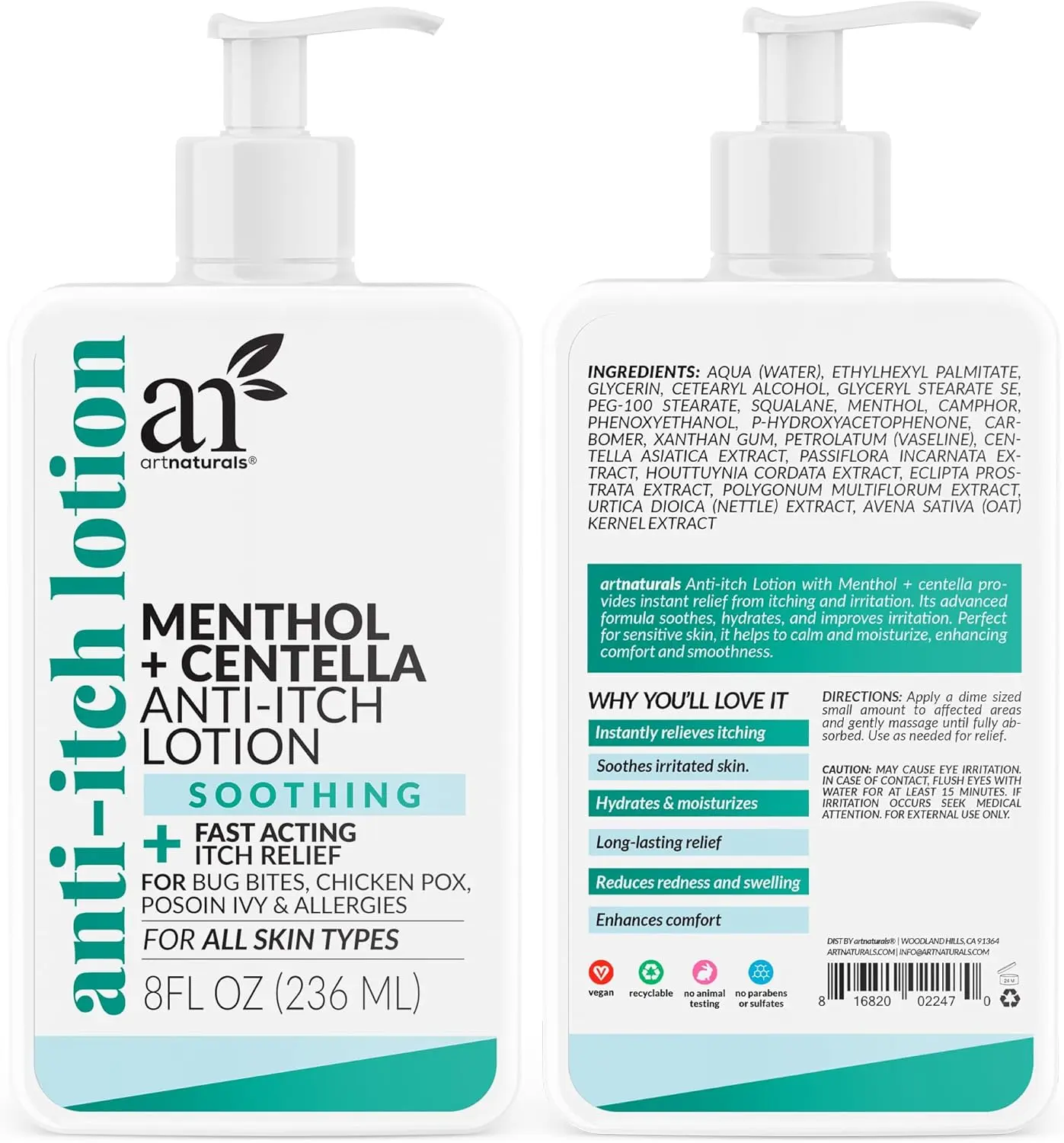 Anti-Itch Lotion with Menthol, 8 oz
