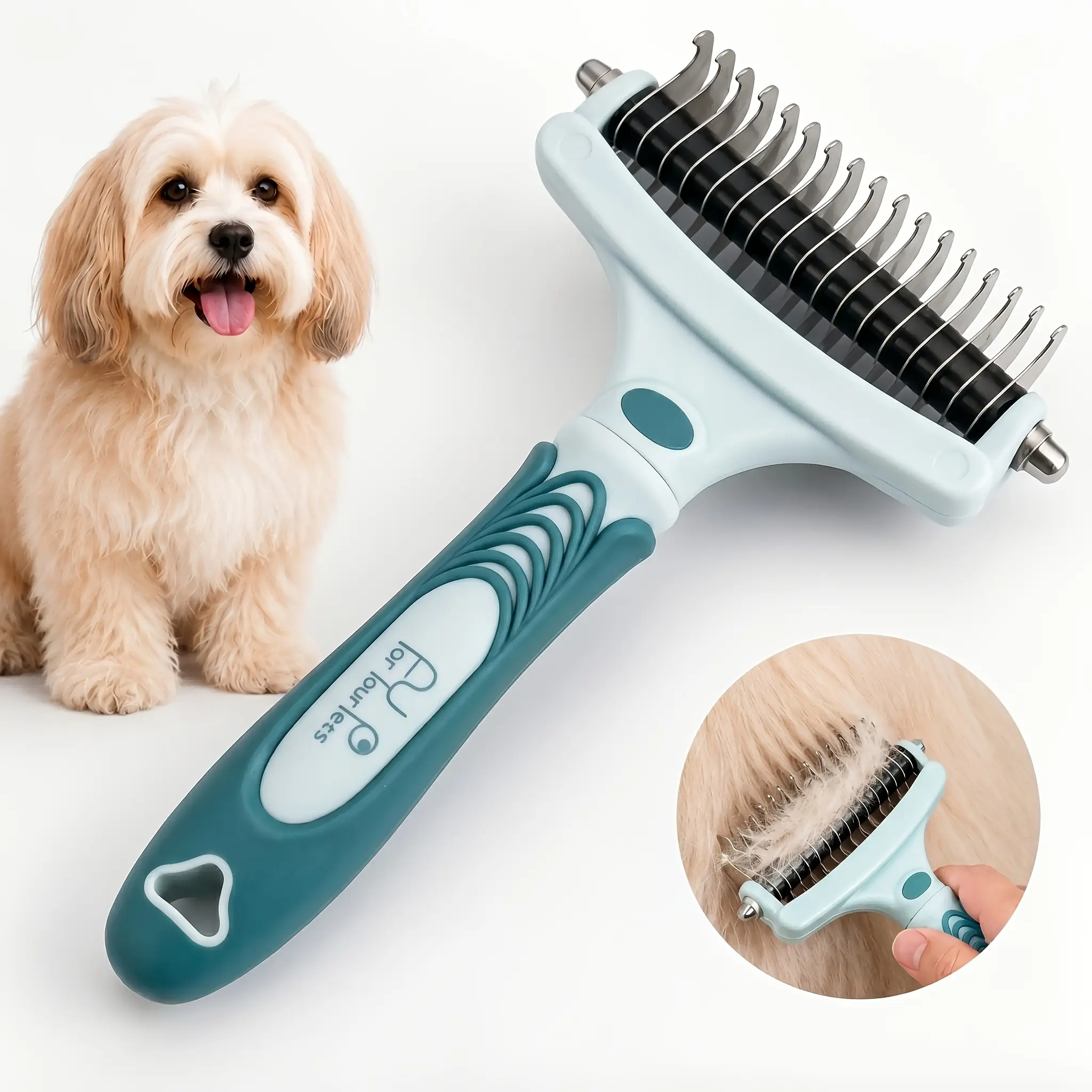Professional Pet Grooming Undercoat Rake-Dematting Comb, Deshedding Tool for Large Dogs & Cats, Festive Party Gift for Christmas & Thanksgiving