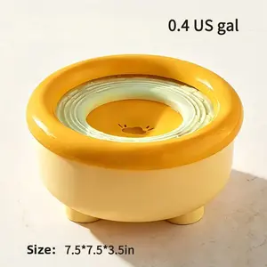 Non-Wet Mouth Suspended Water Bowl Dog Bowl Anti-Wet Mouth Dog Water Dispenser Transparent Floating Water Basin Pet Drinking Water Anti-Knock, Without Battery