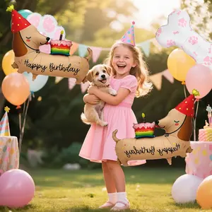 Standing Dog Balloon Decoration for Dog-Themed Parties, Perfect for Birthday Celebrations and Baby Showers, Pet Party Supplies