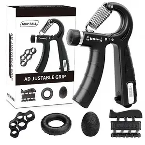 5-in-1 Grip Strength Trainer Set with Counter – Adjustable Resistance for Forearm Workout, Home Gym Setup & Strength Progression for Fitness Enthusiasts