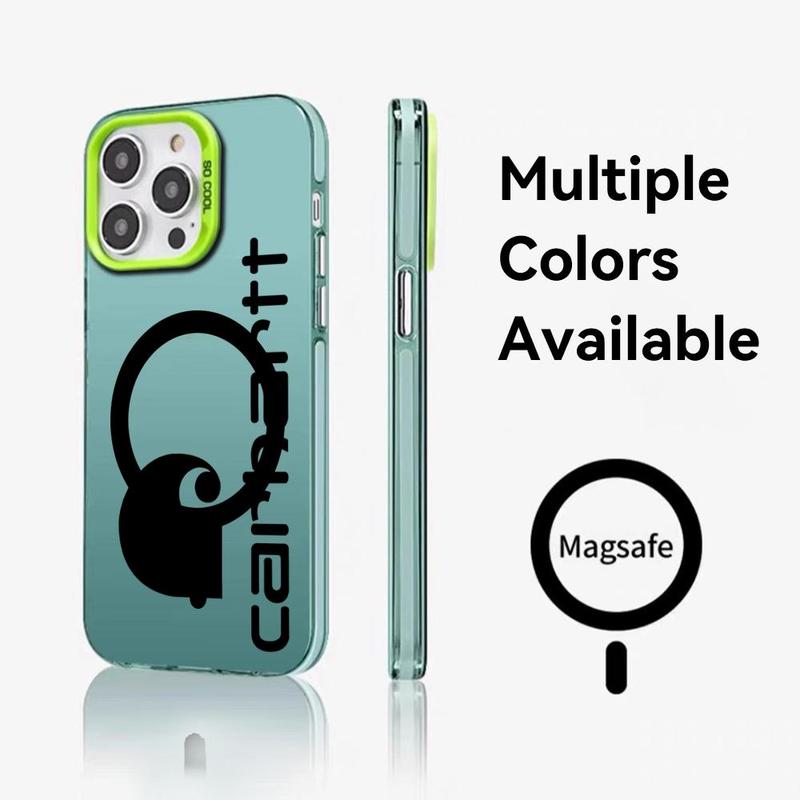 Fashion Luxury C-CarhARtts Phone Case for iPhone 17 16 15 14 13 12 11 Pro Max Air Magnetic MagSafe Matte Laser Metallic Phone Case | Aurora Gradient Finish with Smooth Matte Texture | Durable Scratch-Resistant Anti-Fingerprint Protective Cover