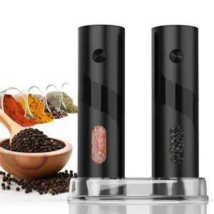 Electric Salt & Pepper-Grinder, Battery Required Automatic Pepper Grinding Machine, Adjustable Coarseness Grinding Machine with LED Light, Suitable for Home Kitchen, Seasoning, Kitchen Gadgets