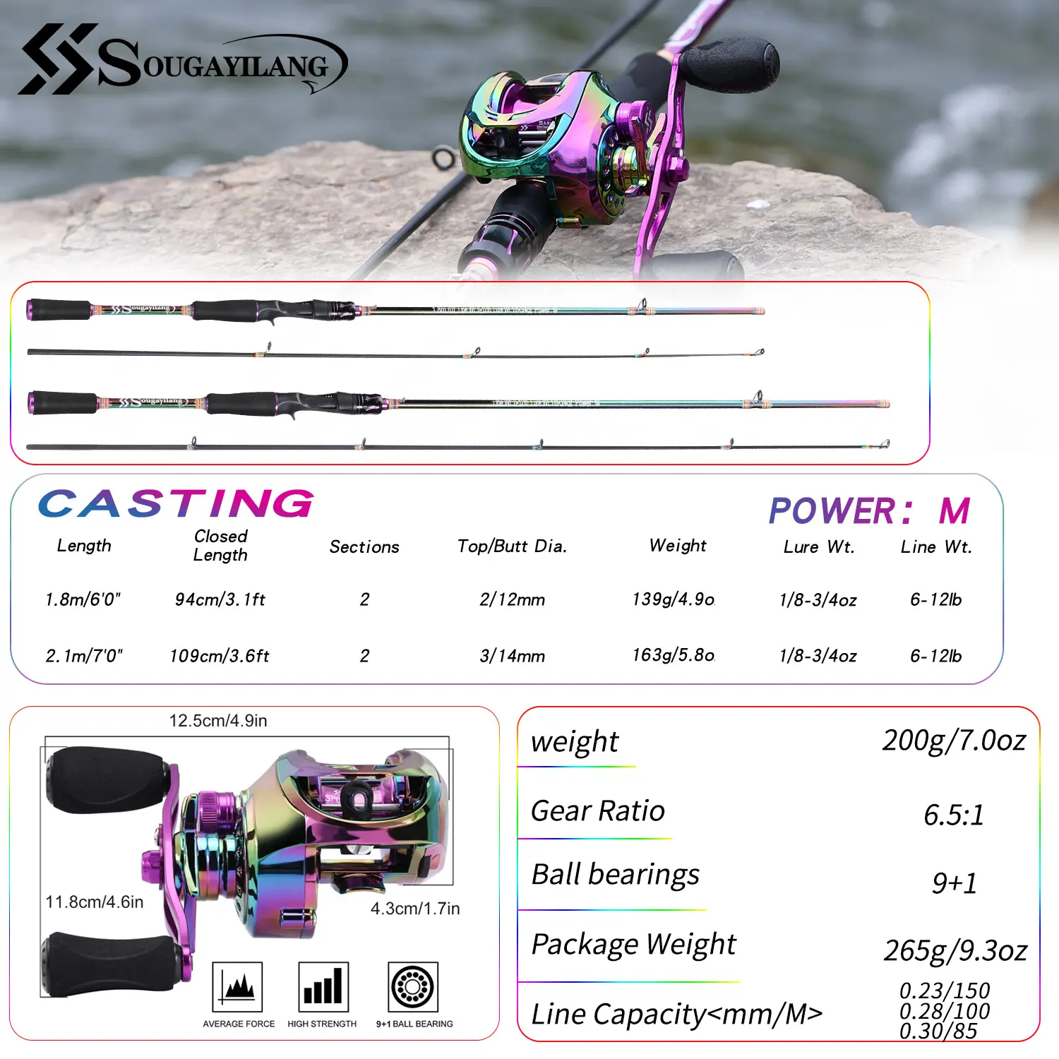 Sougayilang Fishing Rod and Reel Combo, Medium Heavy Fishing Pole with Baitcasting Reel Combo, 2-Count Baitcaster Combo, Outdoor fishing supplies - TikTok Shop Sougayilang Fishing Rod and Reel Combo, Medium Heavy Fishing Pole with Baitcasting Reel Combo, 2-Count Baitcaster Combo, Outdoor fishing supplies - TikTok Shop