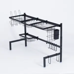 [Deals For You] Sinkmates Over The Sink Dish Drying Rack - Adjustable 26.8"-34.6" Stainless Steel Large Dish Rack Over Sink Drying Rack with Utensil Holder, Blac