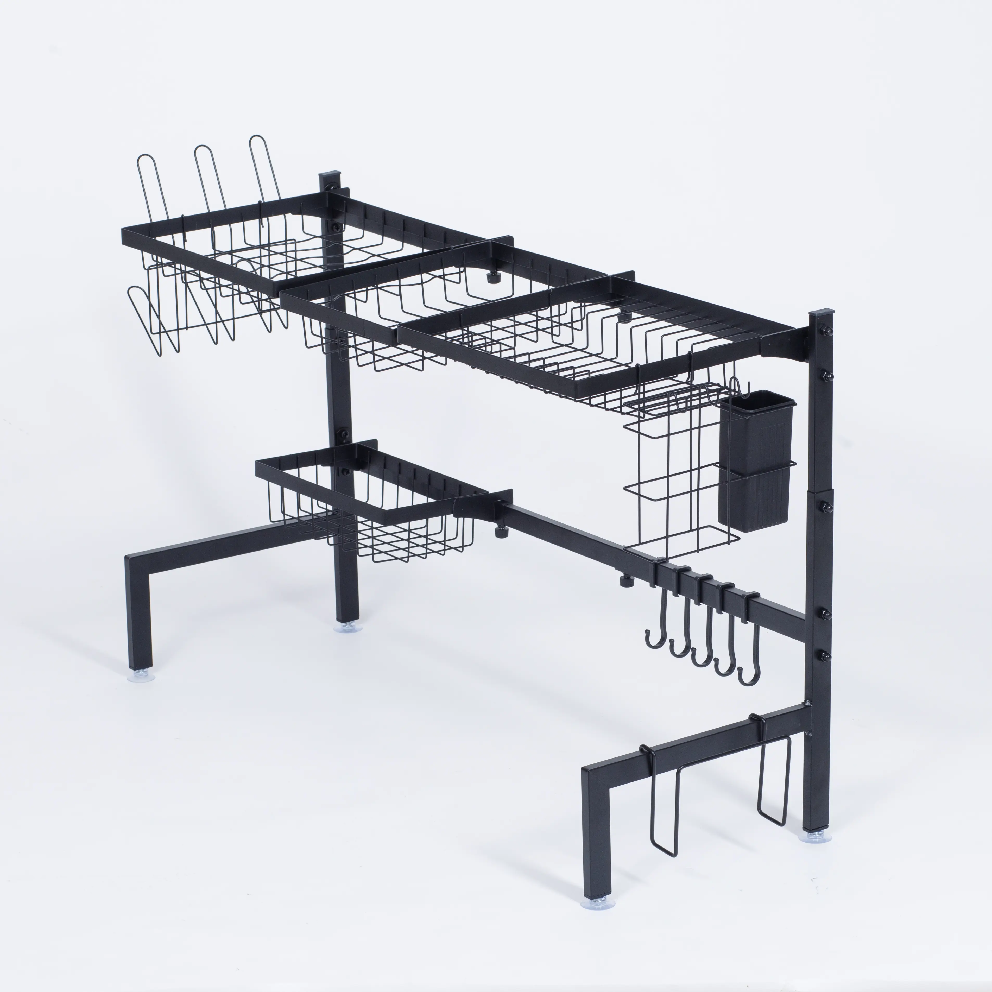 [Deals For You] Sinkmates Over The Sink Dish Drying Rack - Adjustable 26.8"-34.6" Stainless Steel Large Dish Rack Over Sink Drying Rack with Utensil Holder, Blac
