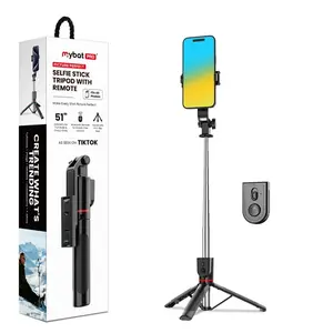 MyBat Pro Selfie Stick, Phone Tripod with Wireless Remote, Bluetooth Camera Video Recording for iPhone, Android Vlogging