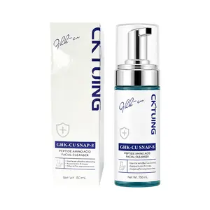 K-Beauty Daily GHK-Cu Copper Peptide & SNAP-8 Facial Cleanser - Deep Pore Cleansing, Gentle Exfoliating, Oil Control, Hydrating Smoothing Foam Wash for All Skin Types, 150ml/5.07 fl oz