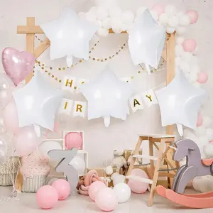 20pcs Star Balloons, 18 Inch Foil Polyester Helium Balloons, Perfect for Party Decorations, Birthday, Anniversary, Wedding Celebrations