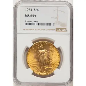 Saint-Gaudens Double Eagles (1924 $20 Saint NGC Plus)